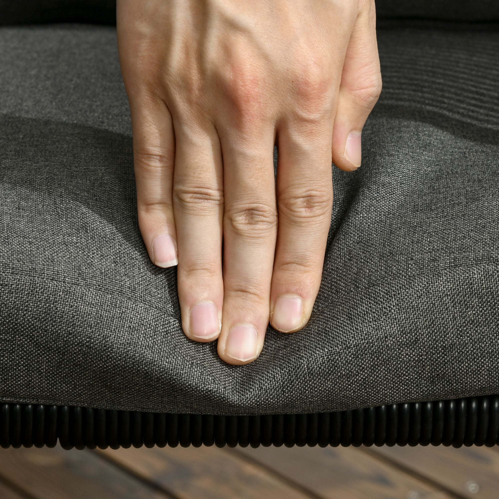 4 Seater Rattan Cube Dining Set with Cushions & Wood Grain Table, Black Rattan