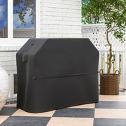 BBQ Cover Rectangular Gas Grill Waterproof Rip-Proof with Vents, 600D Oxford Fabric Black