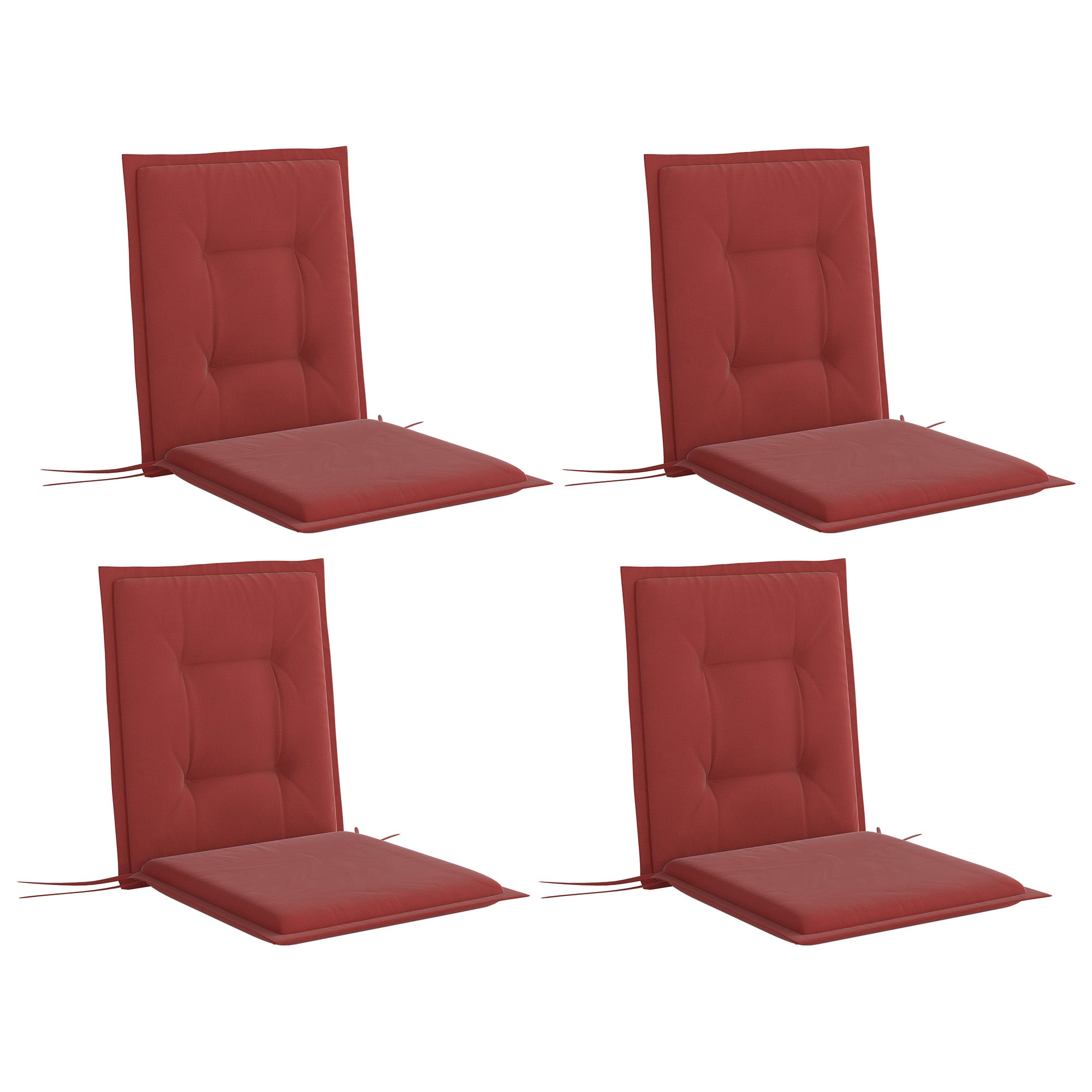 Seat Cushions 108 x 50 x 5 cm with Ties, Outdoor Indoor, Wine Red