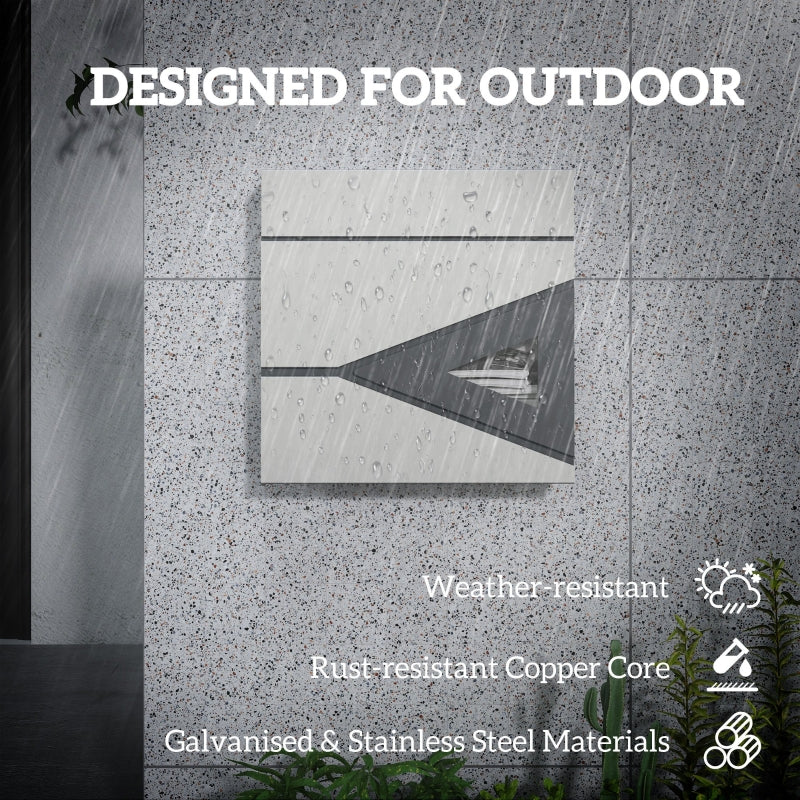 Wall Mounted Post Box with Viewing Window and 2 Lock Galvanised Steel Silver