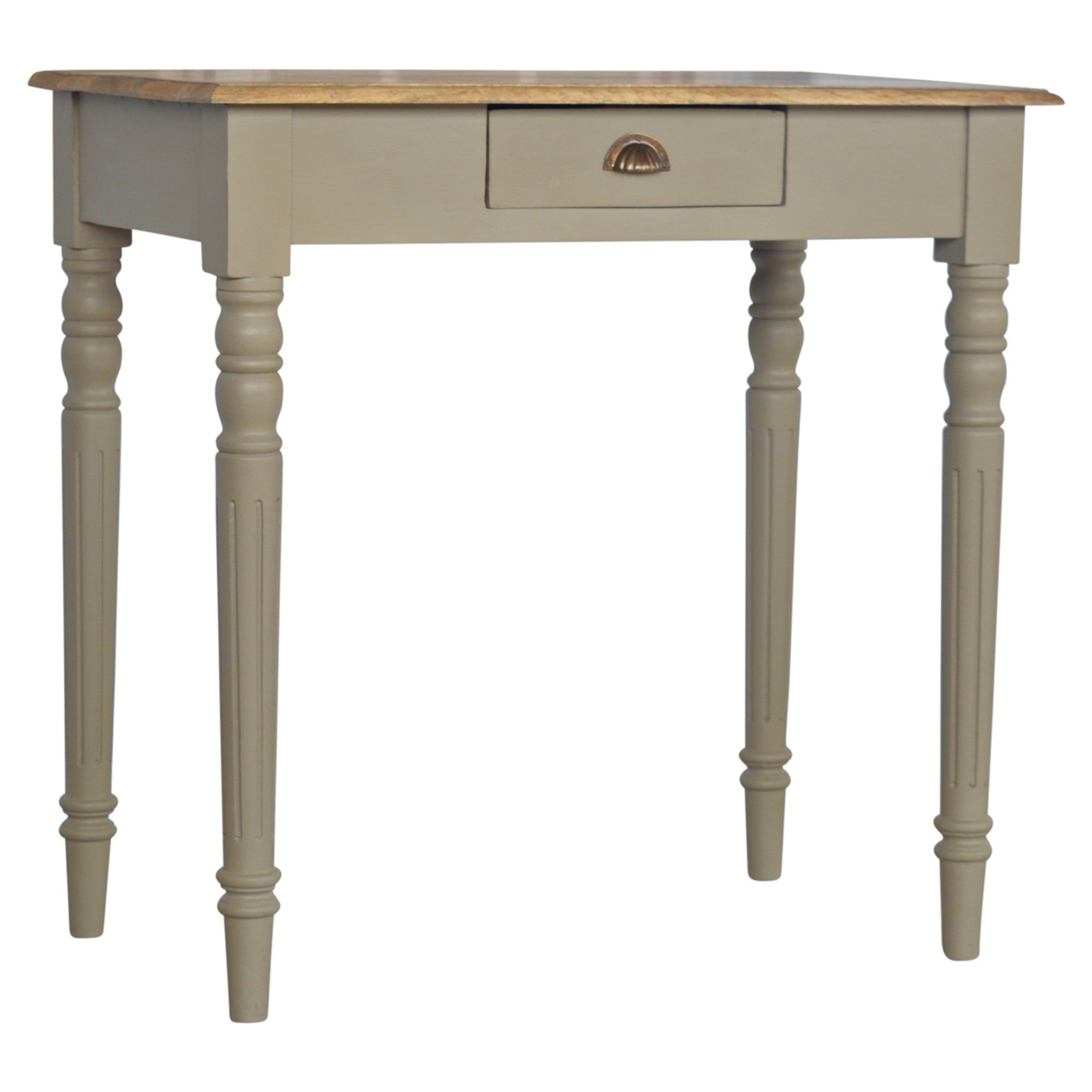 Writing Desk, Hand Painted 1 Drawer, Solid Wood Grey