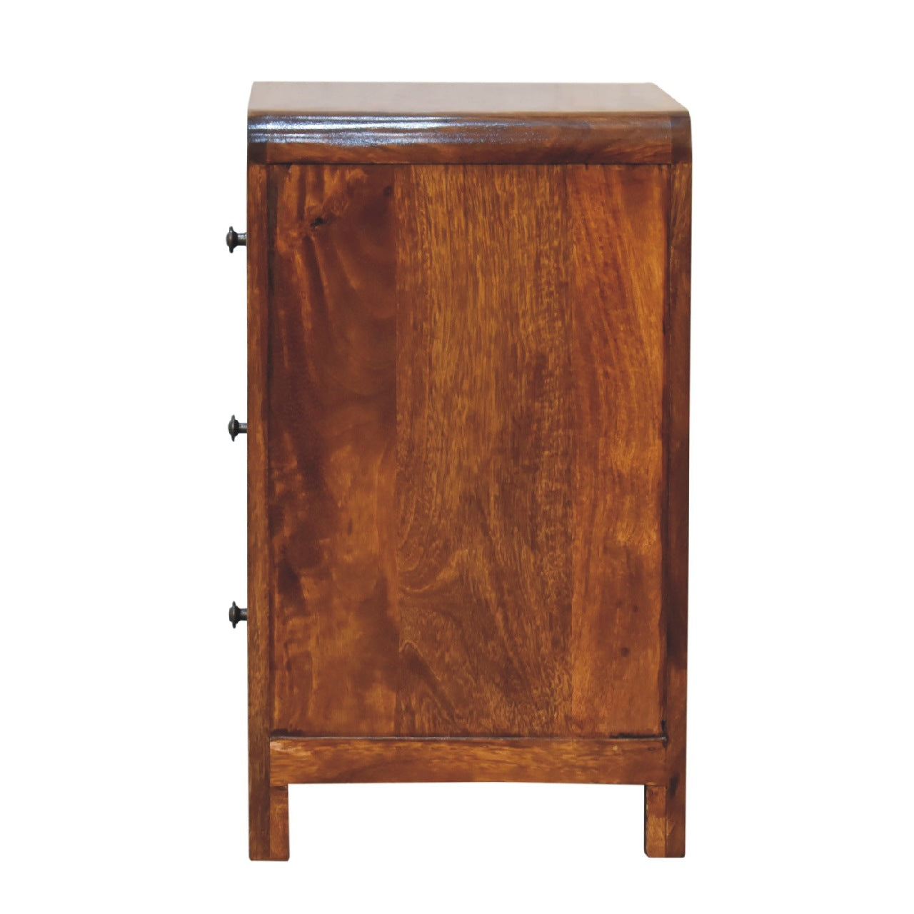 Aspen 3 Drawer Bedside, Solid Wood Brown