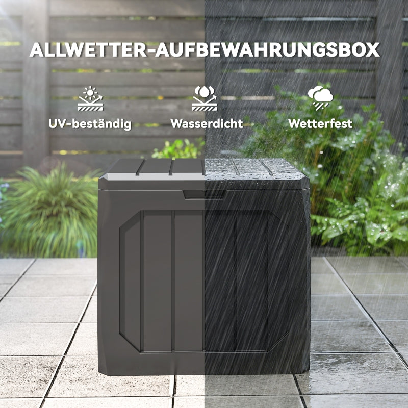 Outdoor Storage Box 121L with Handles - Black Plastic