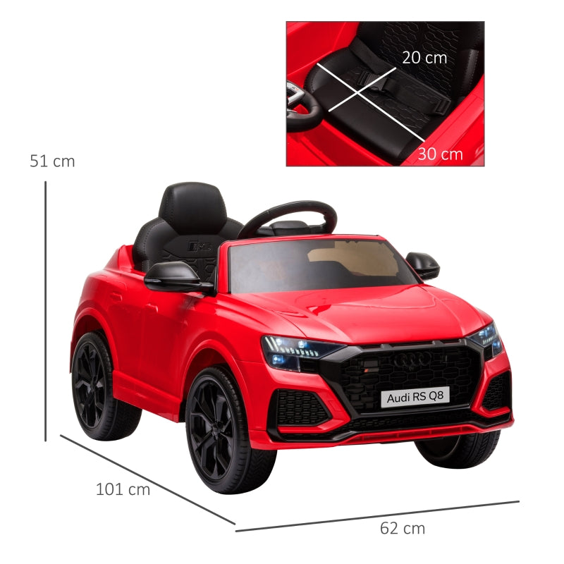 Audi RS Q8 Electric Car for Kids with Remote Control, 6V, Red