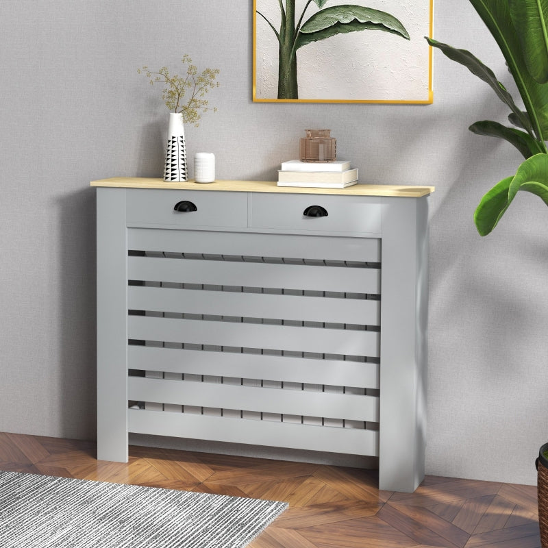 Radiator Cover with Drawer, 95.5H x 111Wcm, Grey