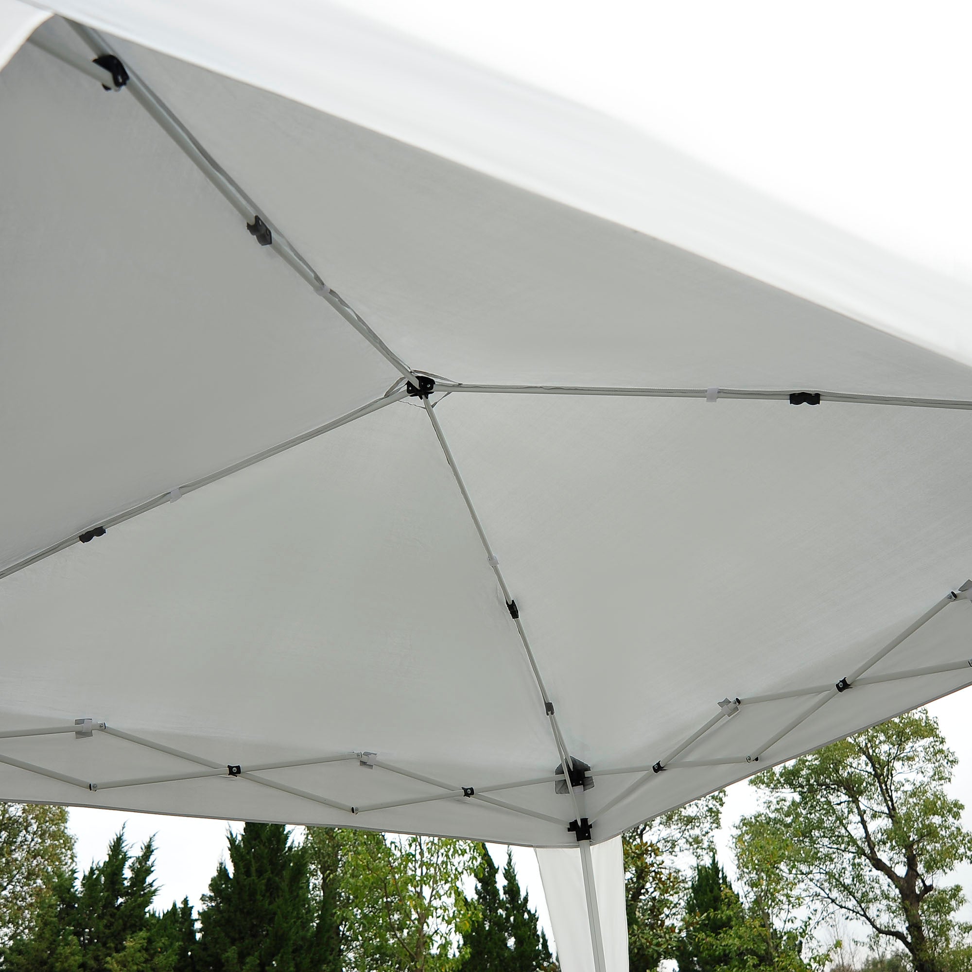 Folding Pavilion 2.4x2.4m Party Tent UV Protection Portable, Steel White