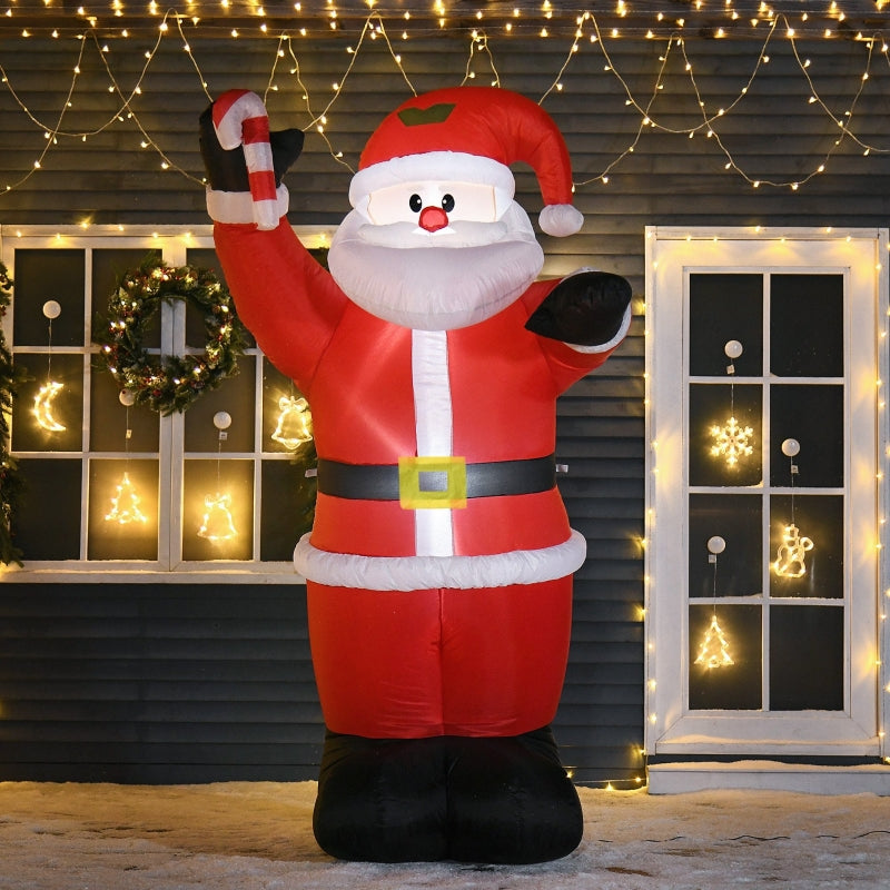 Inflatable Santa Claus 8ft Air Blown Yard Decoration Polyester Cloth