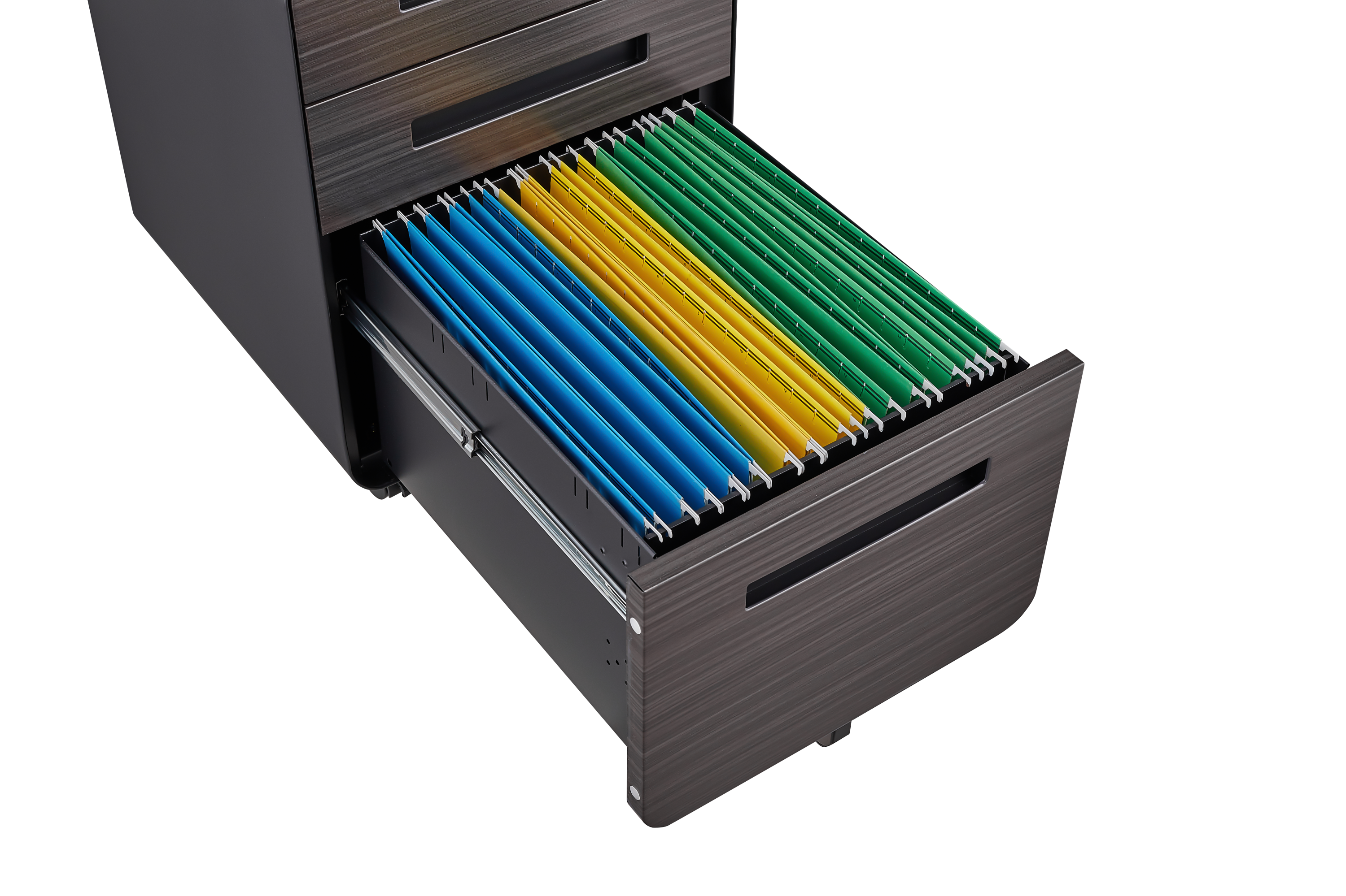 Mobile File Cabinet 3 Drawer Under Desk Anti-Tilt 5 Wheel - Black