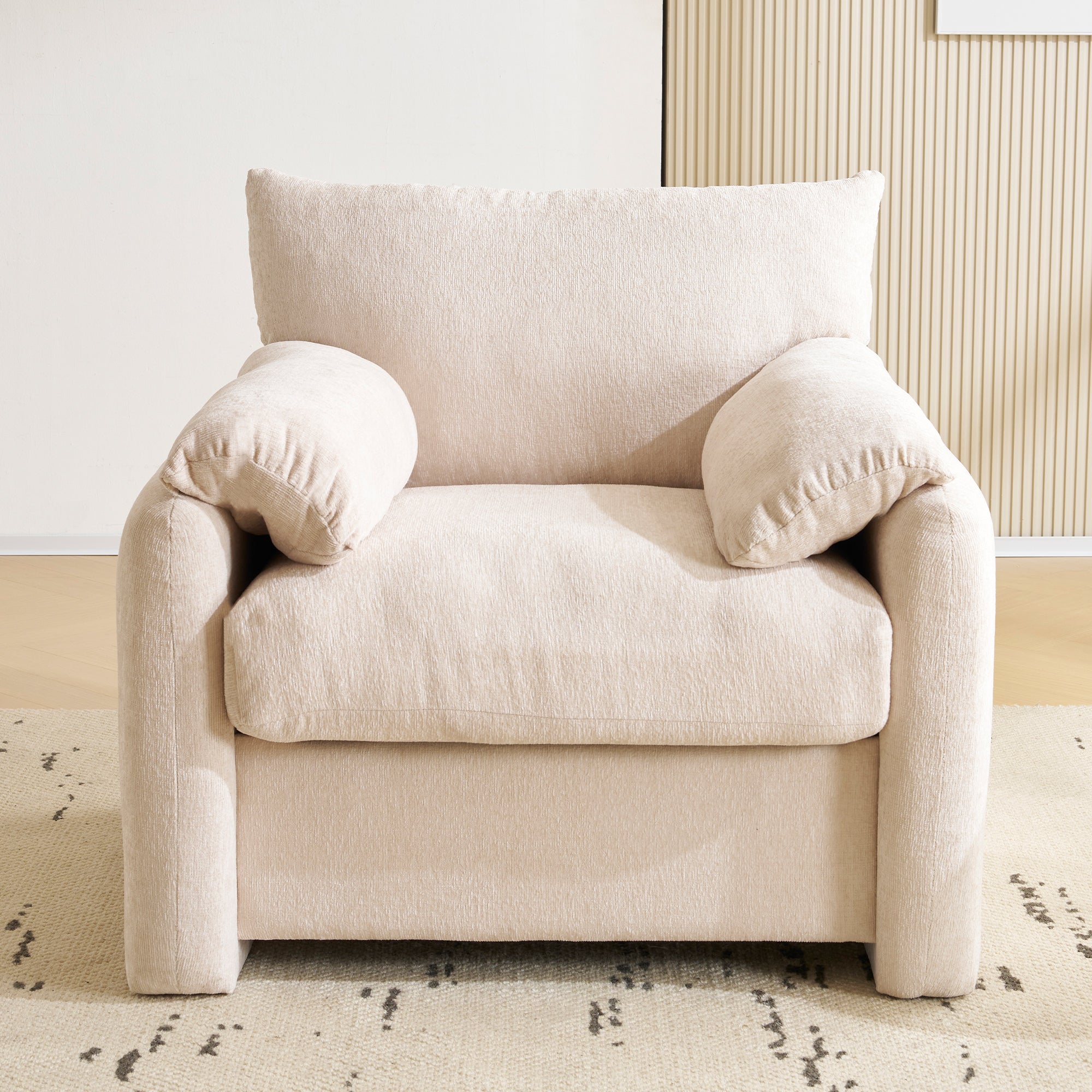 Modern design oversized armchair, decorative single sofa leisure chair, chenille fabric