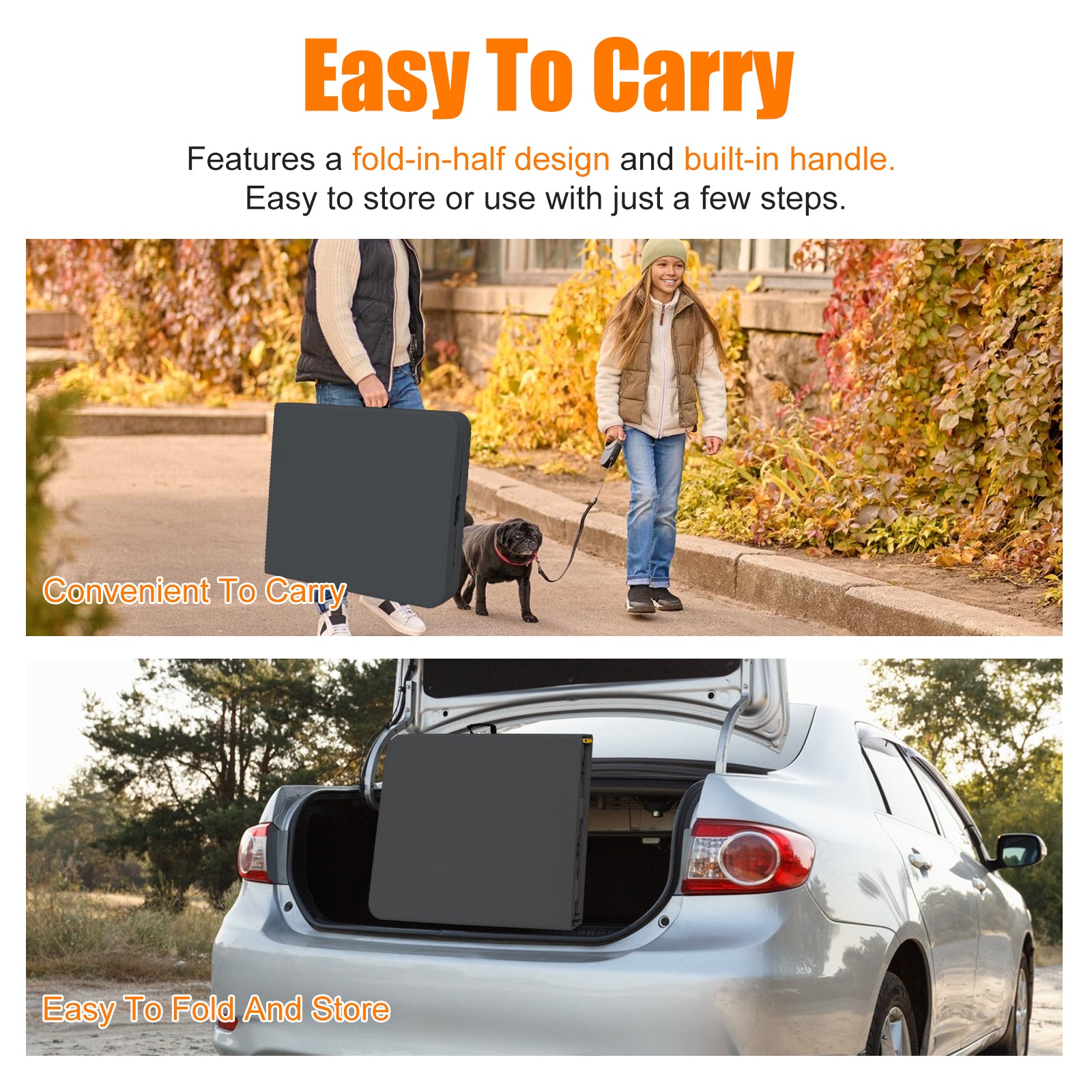 Folding Table 180cm, Portable Heavy Duty Multi-Functional, Black