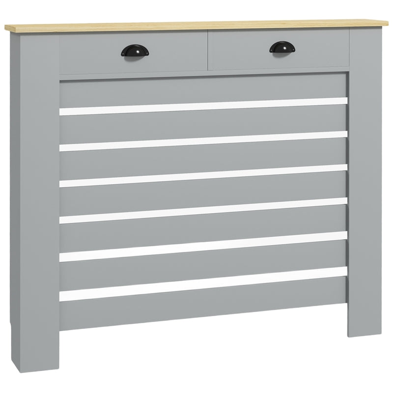 Radiator Cover with Drawer, 95.5H x 111Wcm, Grey