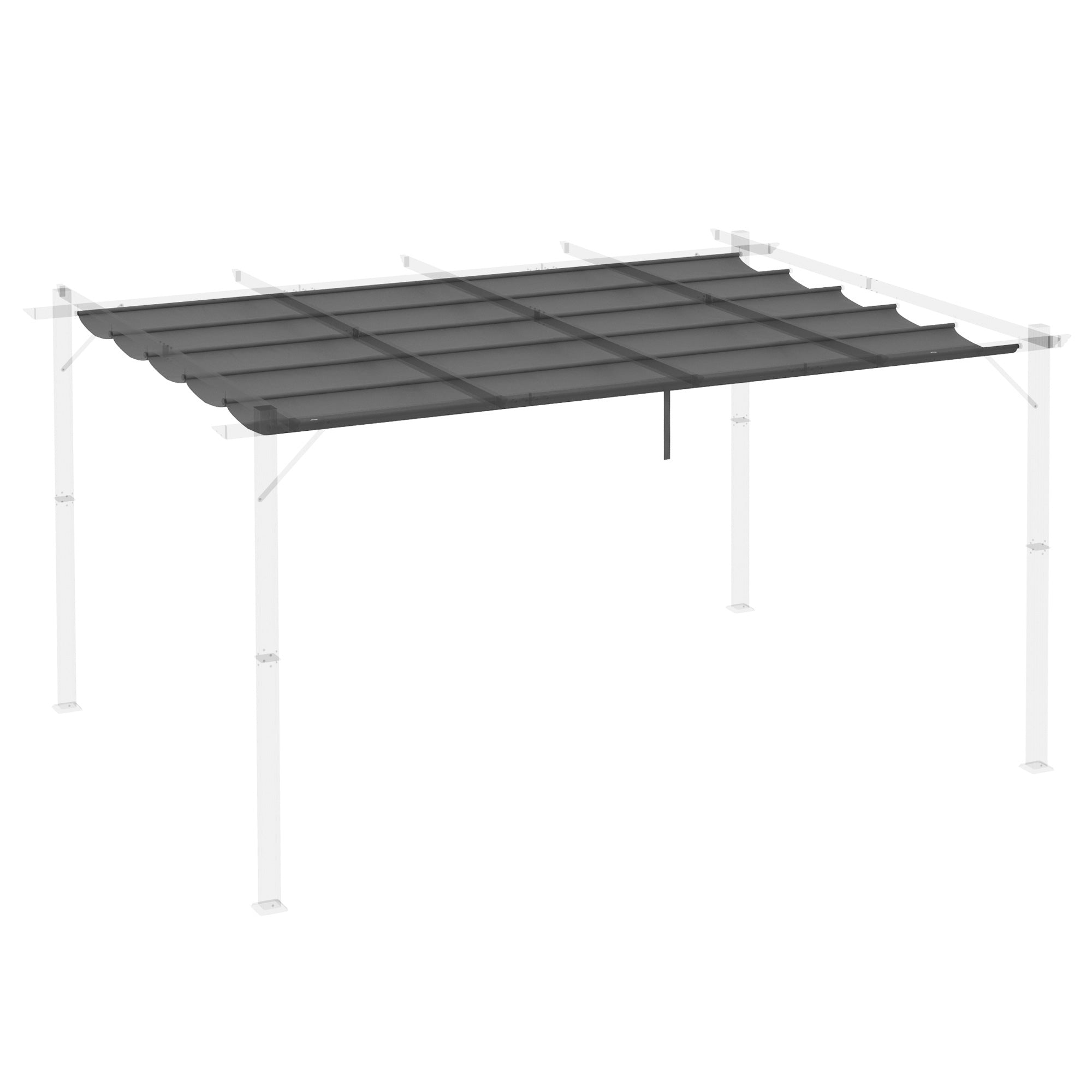 Retractable Pergola Shade Cover Replacement Canopy 4x3m Dark Grey