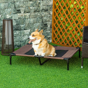 Outdoor Dog Bed, Cooling Raised, Metal Frame, Coffee Brown