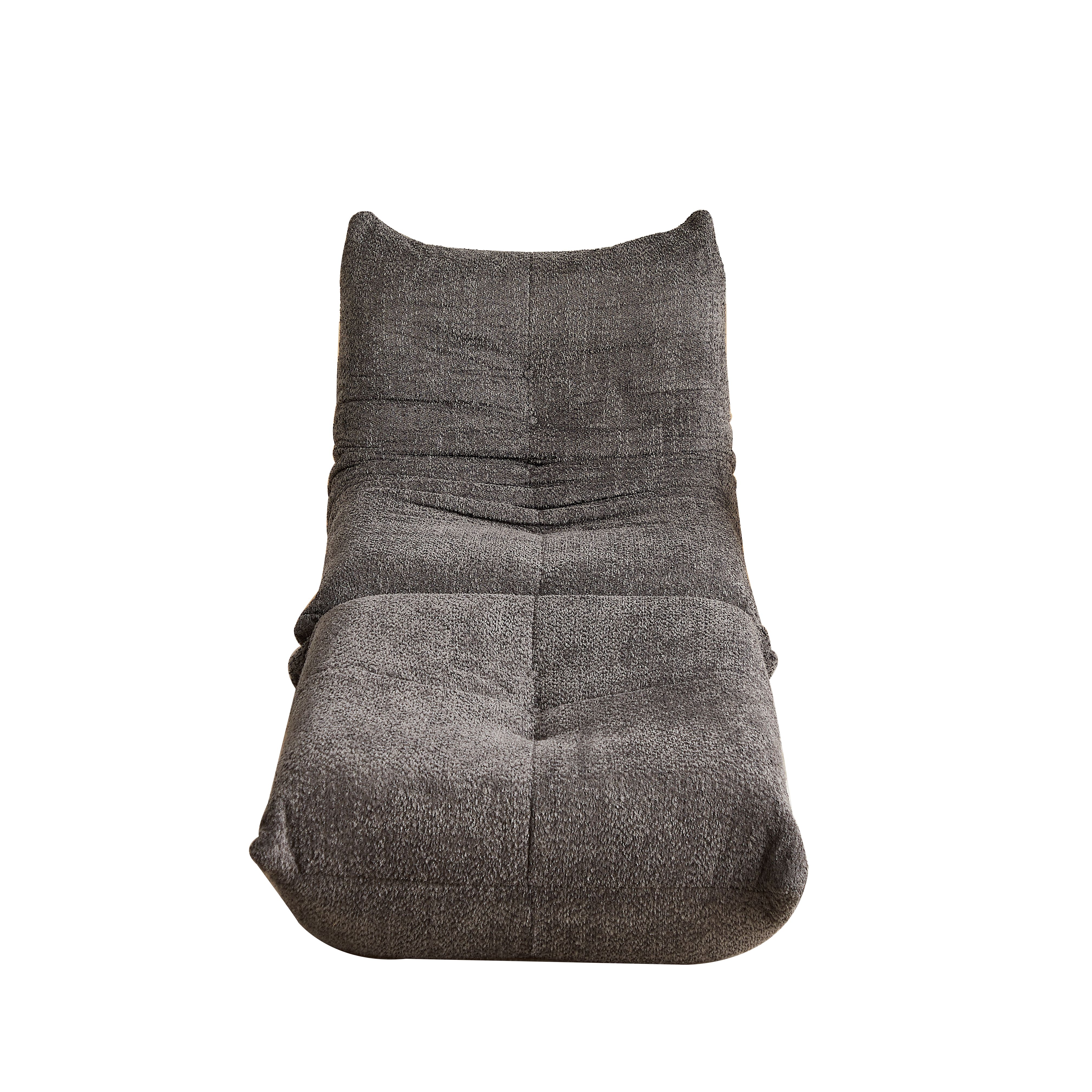 Togo Sofa with Footrest, Armless Floor Lounge Chair with Memory Foam, Chenille