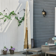 Parasol Cover, Cantilever Umbrella Protector 2-4m Zipper, White 600D Oxford