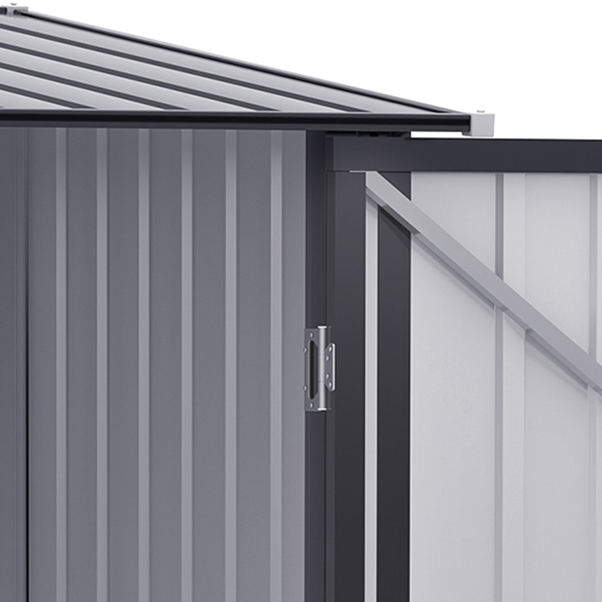 Garden Shed 1x1m Galvanized Steel Dark Grey