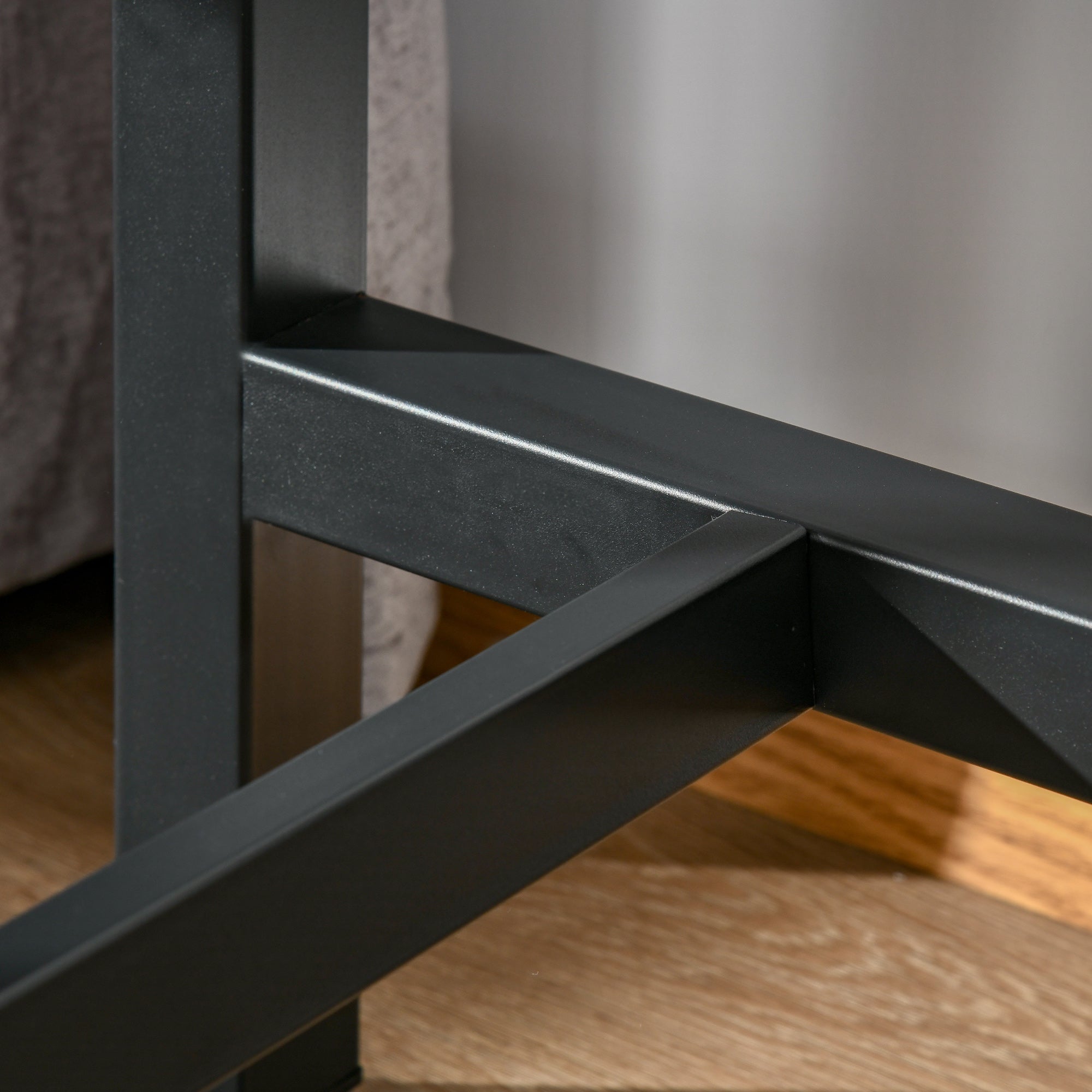 Bar Table, Adjustable Feet, Marble Look, White+Black