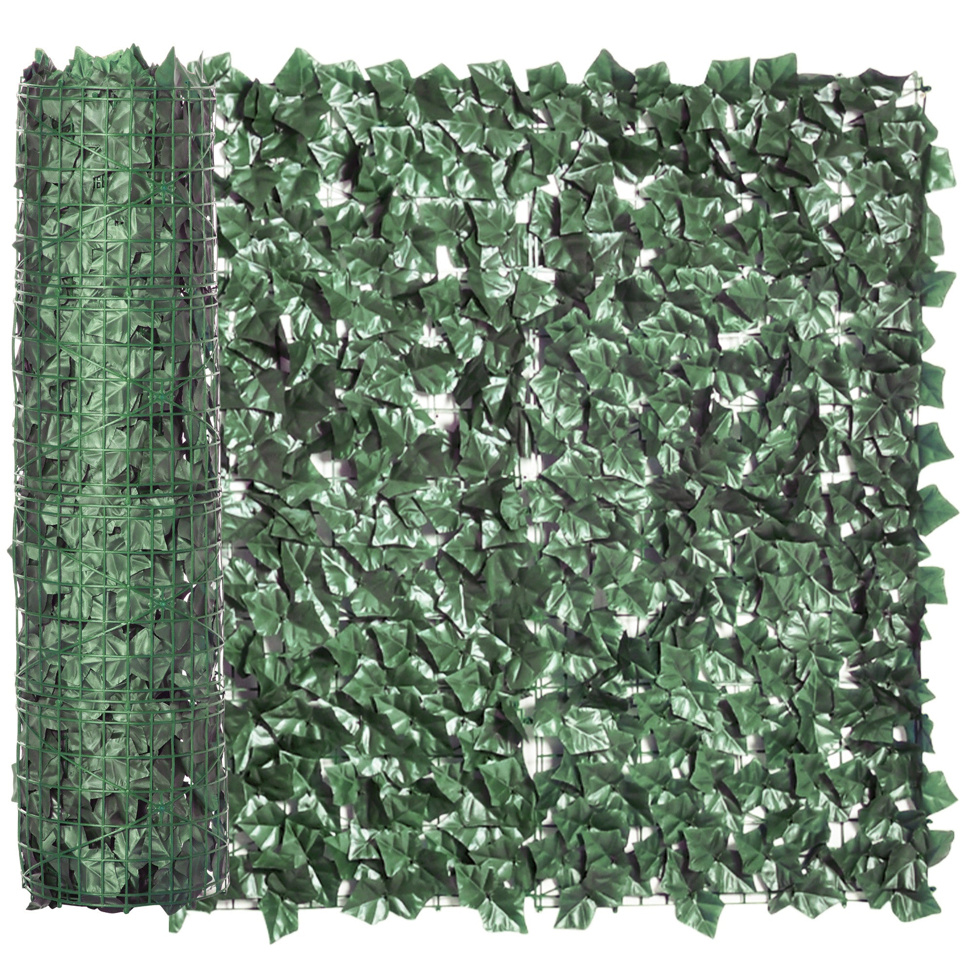 Artificial Leaf Hedge Screen Privacy Fence Panel 3M x 1M Dark Green