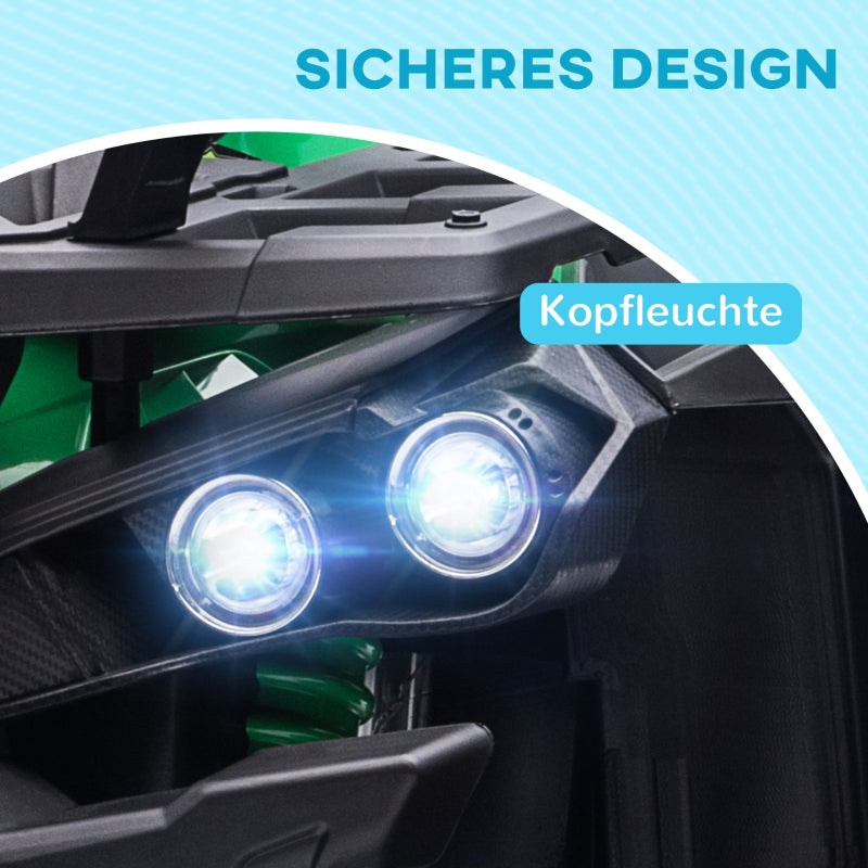 Electric Quad Bike for Children with Light and Music Connection, Green