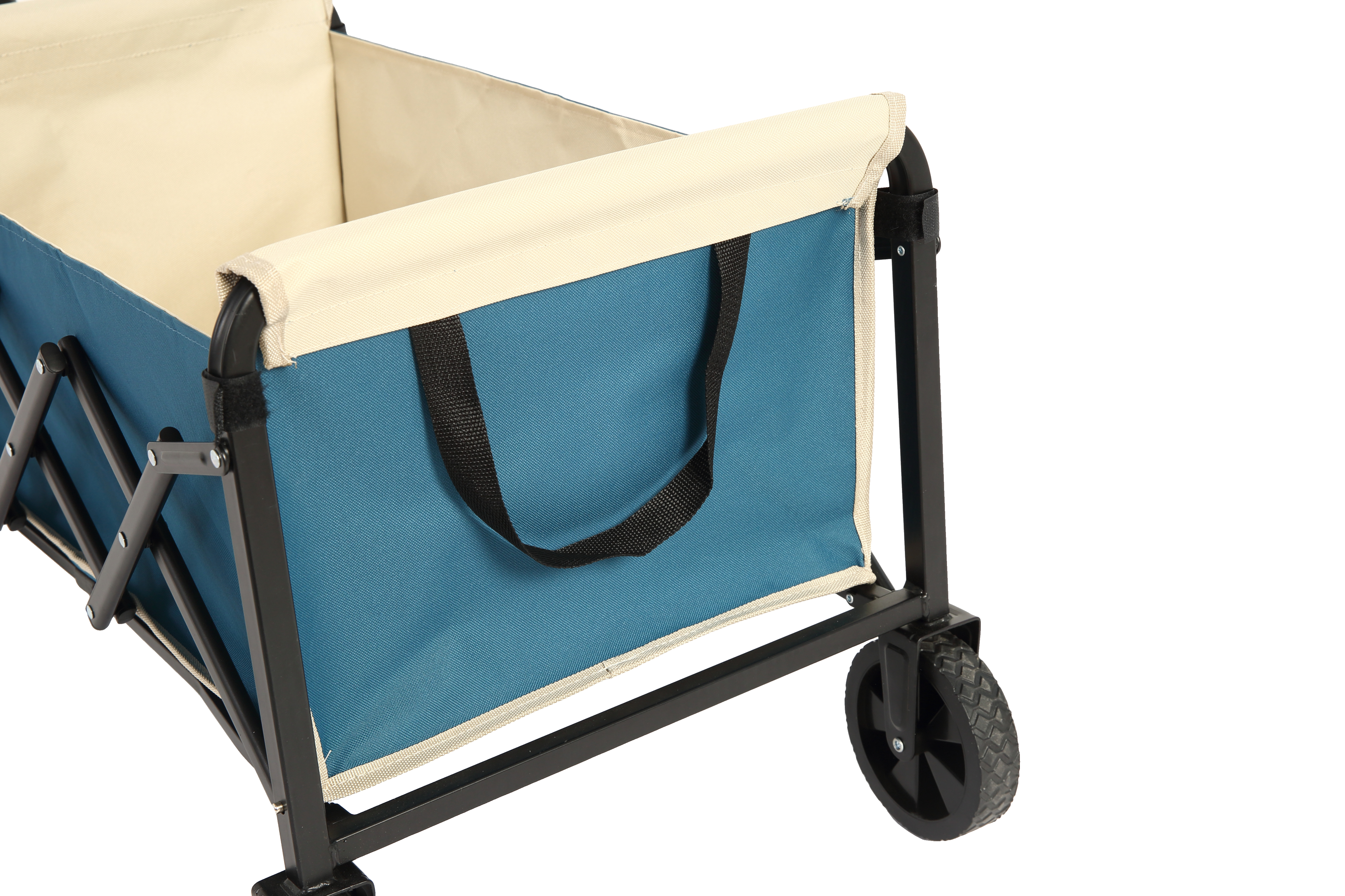 folding beach wagon outdoor utility cart blue