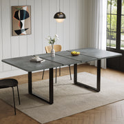 Extendable Dining Table 140/180/220cm 6-10 Seater Metal Legs - Grey
