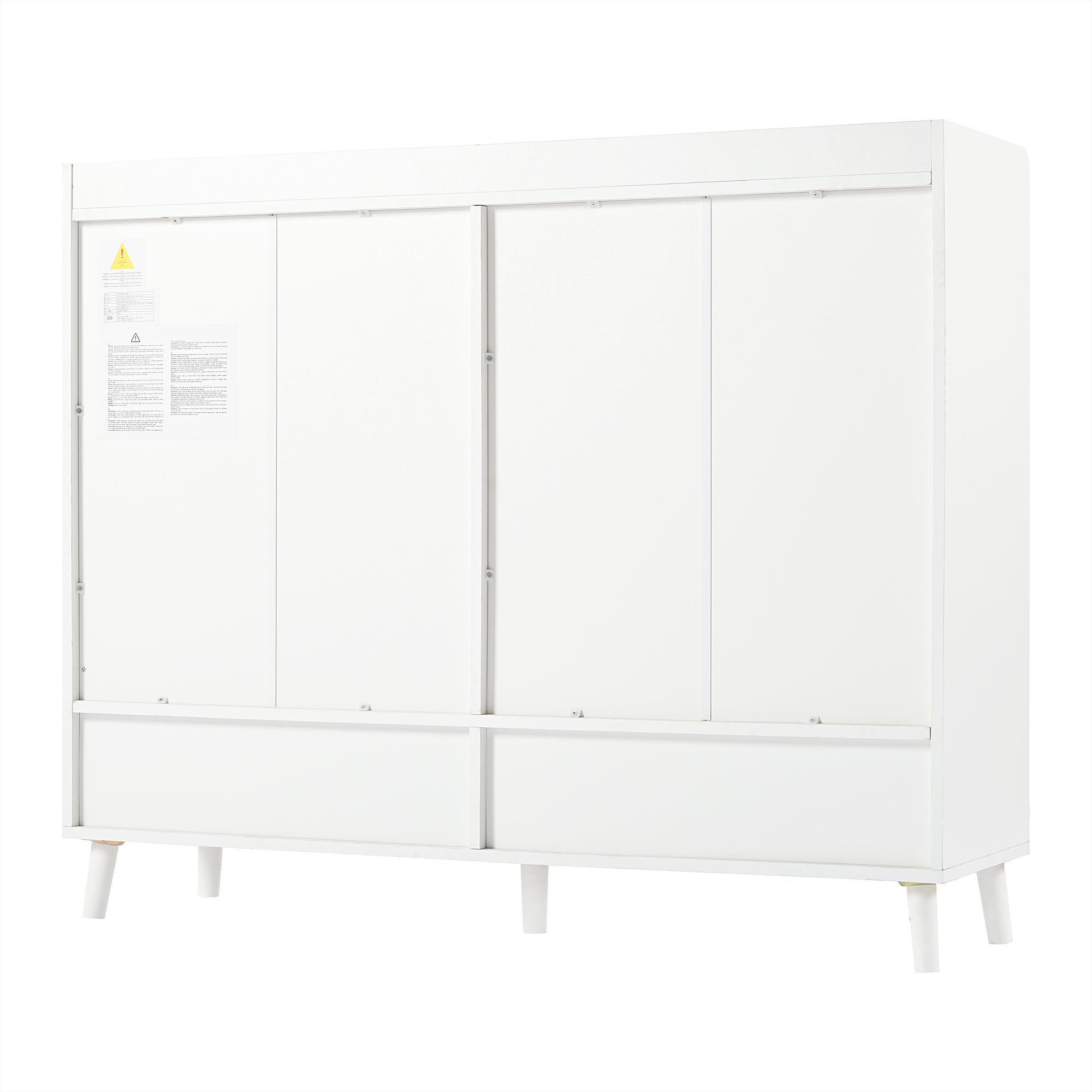 Modern Sideboard Chest of Drawers Shoe Cabinet with Large Storage, Adjustable Shelf, White