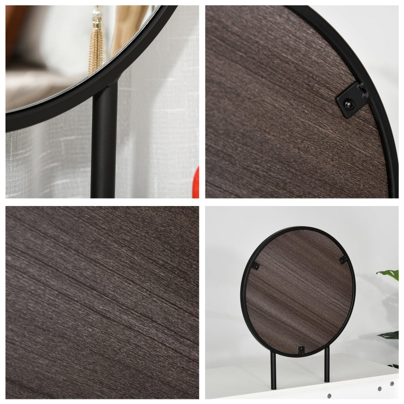 Dressing Table Makeup Vanity Set with Mirror, Stool, and 2 Drawers, White