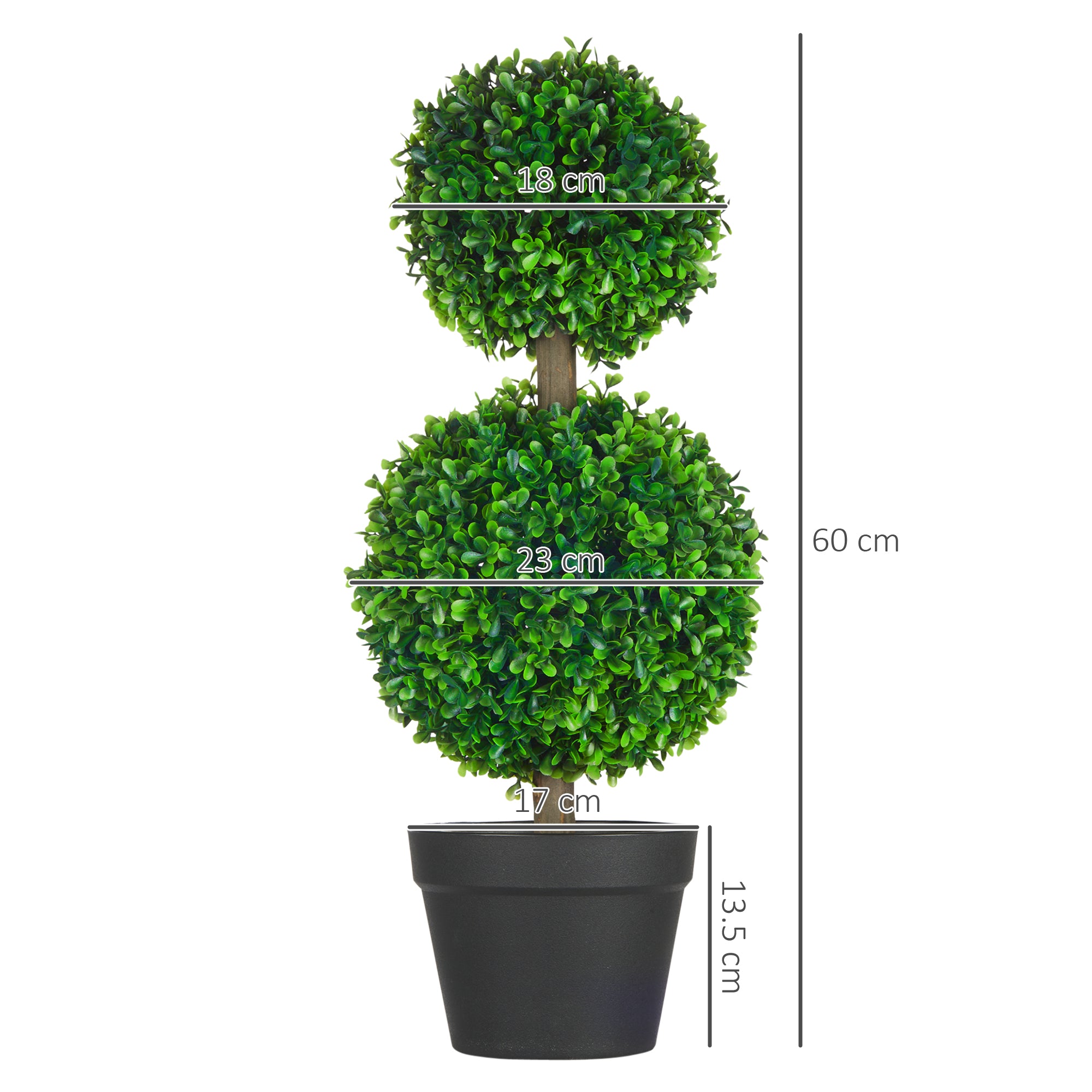 Artificial Plants Boxwood 60cm Double Ball UV-resistant Green