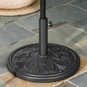 Parasol Base Ø48x34cm Stable Support for Ø35/Ø38/Ø48mm, Antique Black Plastic & Cement