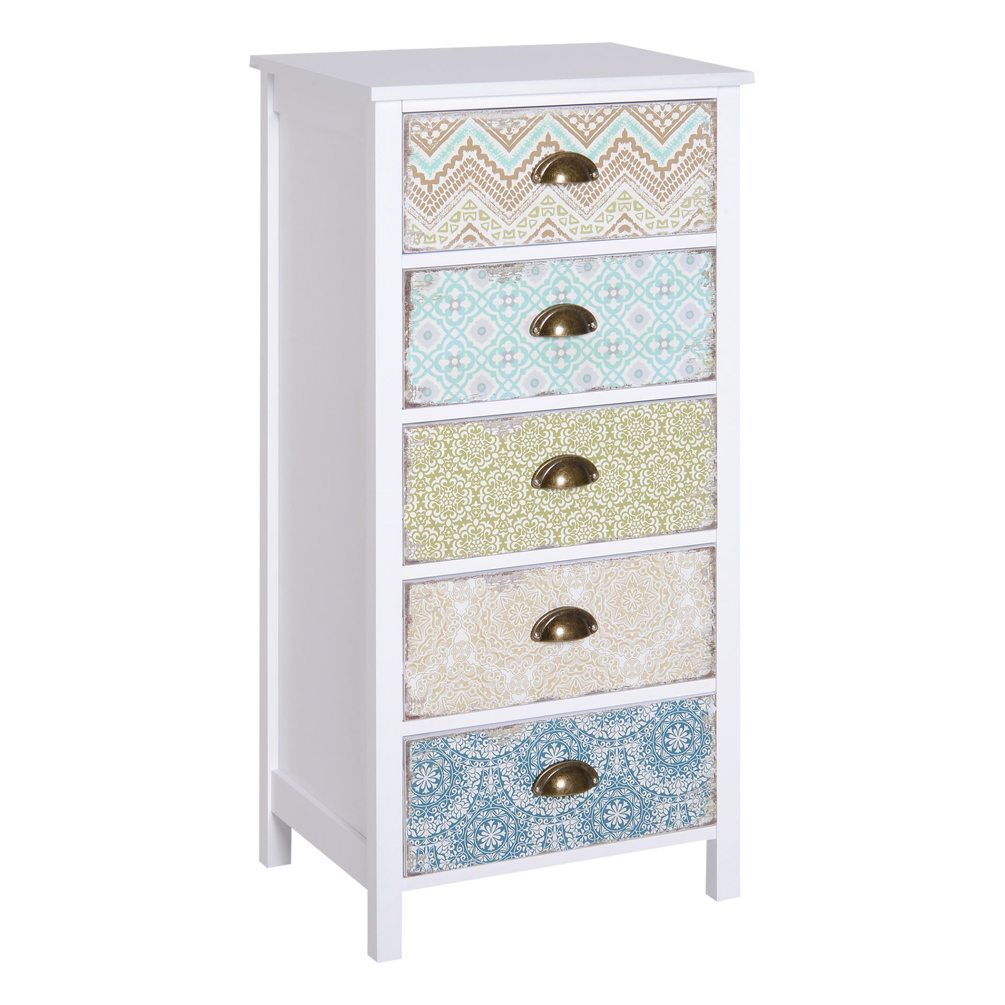 Chest of Drawers, 5 Drawers Anti-Tip, Colorful