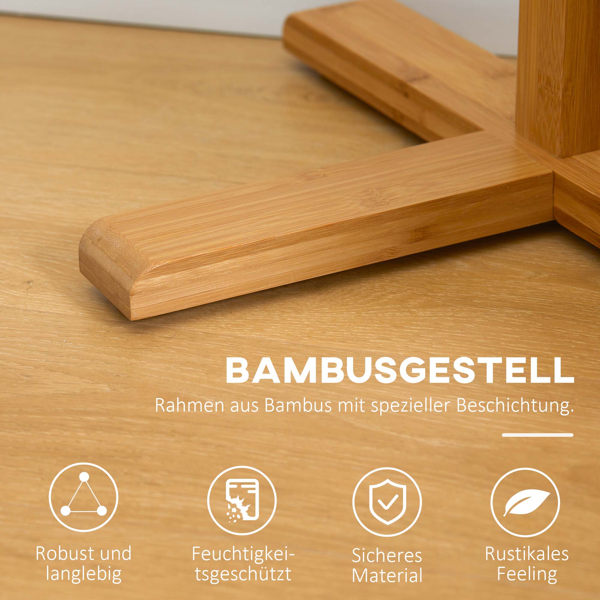 Bamboo coat rack, 8 hooks, clothes rack, stylish & functional