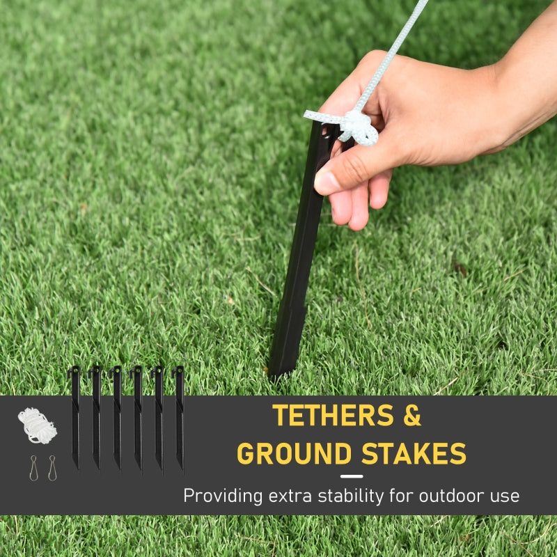 5ft Outdoor Christmas Inflatable Polar Bear with Three Penguins, LED Lighted Decoration, Polyester