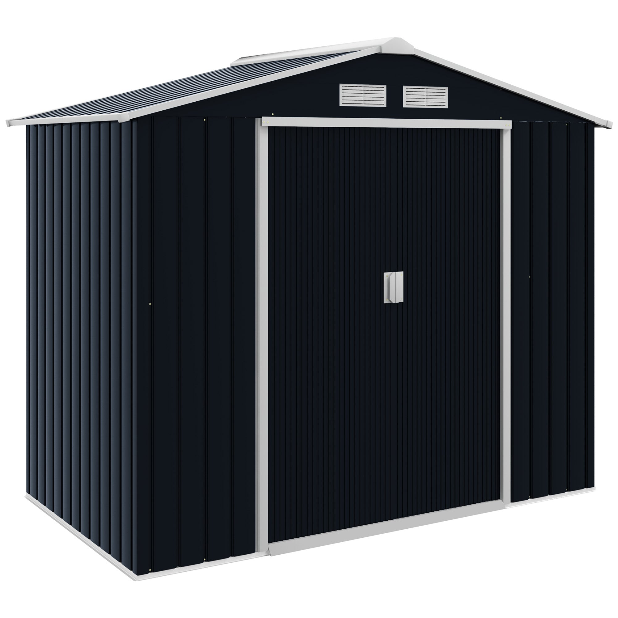 Weatherproof Shed 7 x 4ft Outdoor Bike Storage with Lockable Double Doors, Dark Grey