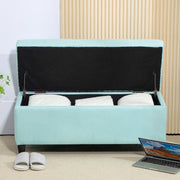 Bench Upholstered with Storage Space, Linen-like Polyester, Green