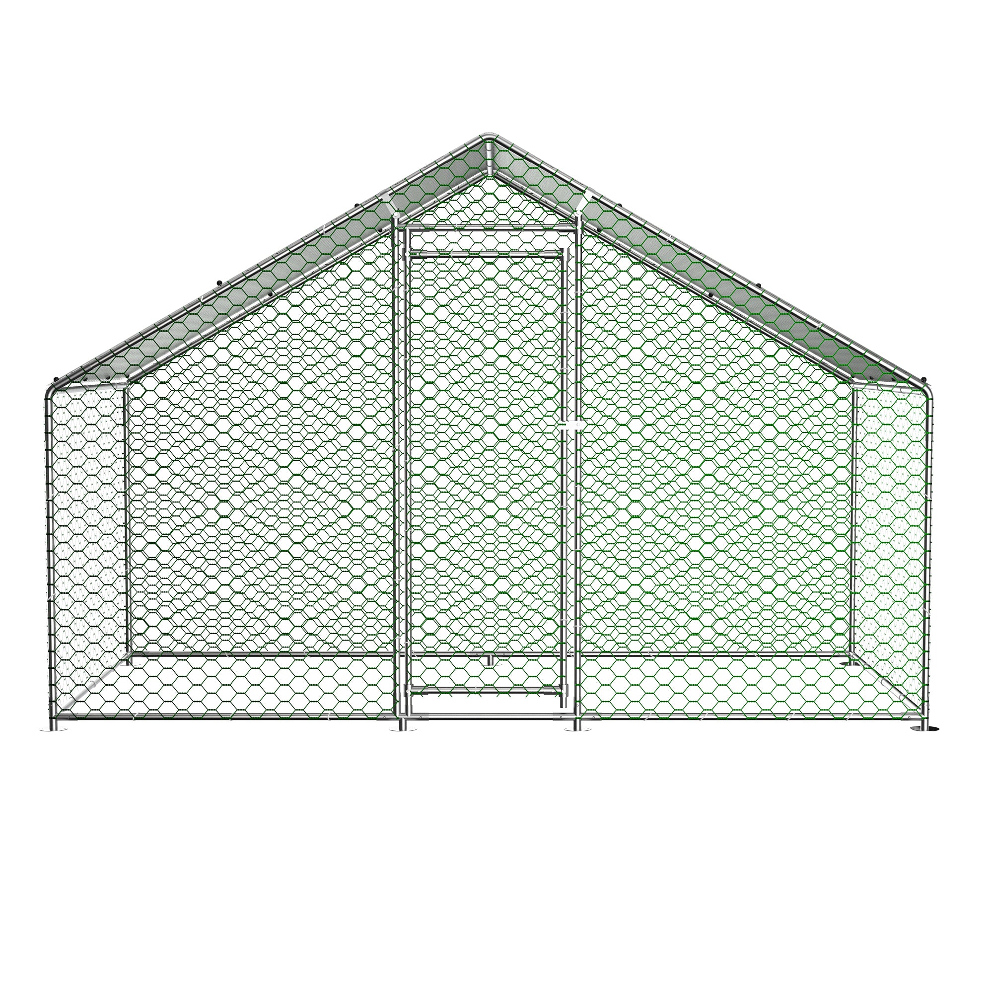 Chicken Coop/Run 3x1.5x2m Safety Lock Waterproof Enclosure, Metal