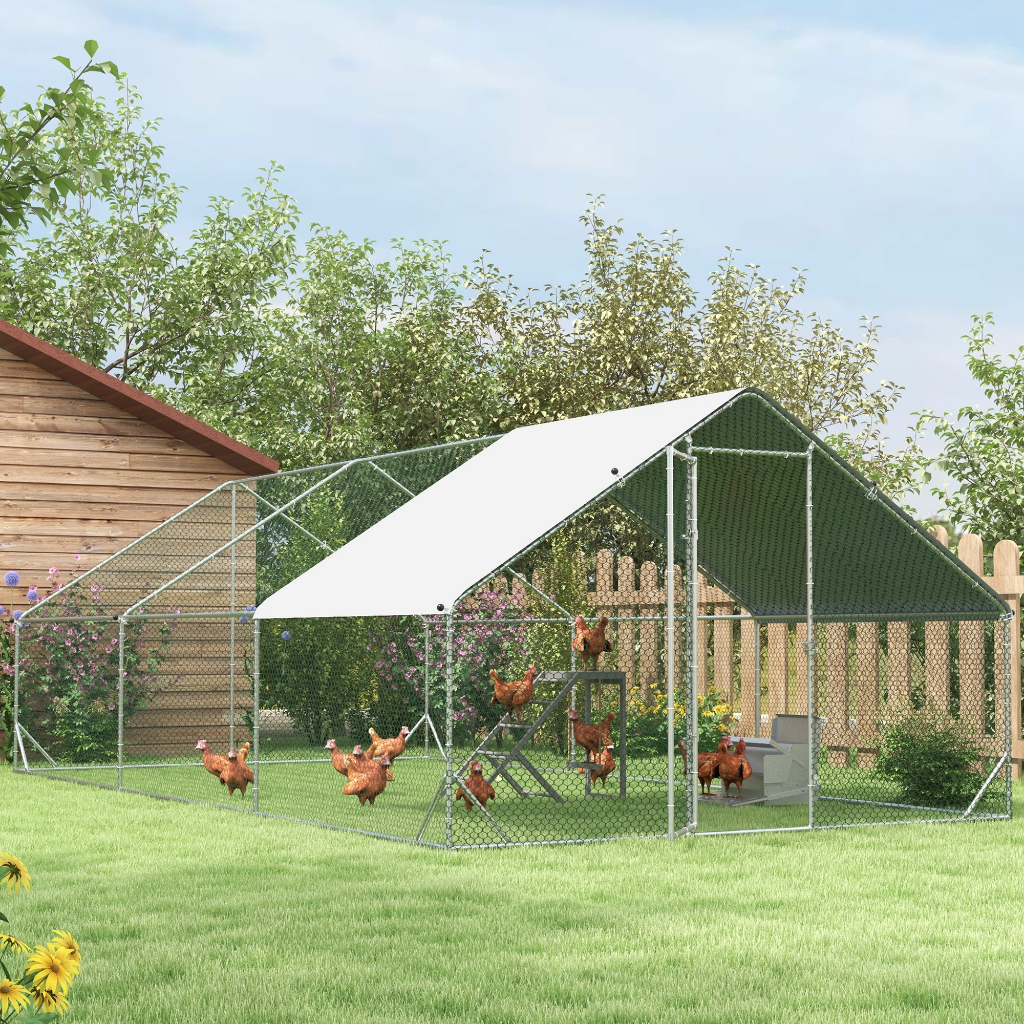 Chicken Coop, 3x6x2m XXL Outdoor, Steel