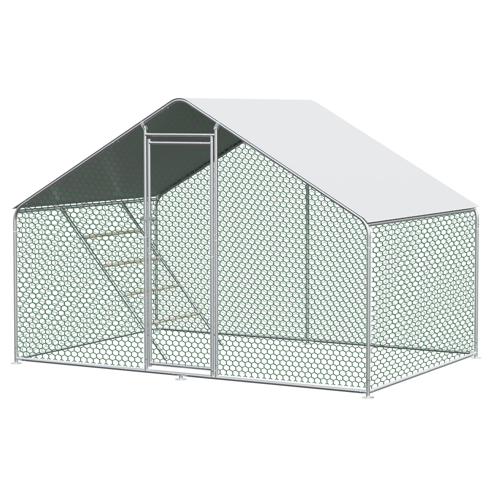 Chicken Run 3x2x2m with Safety Lock, Waterproof PE Cloth, Metal