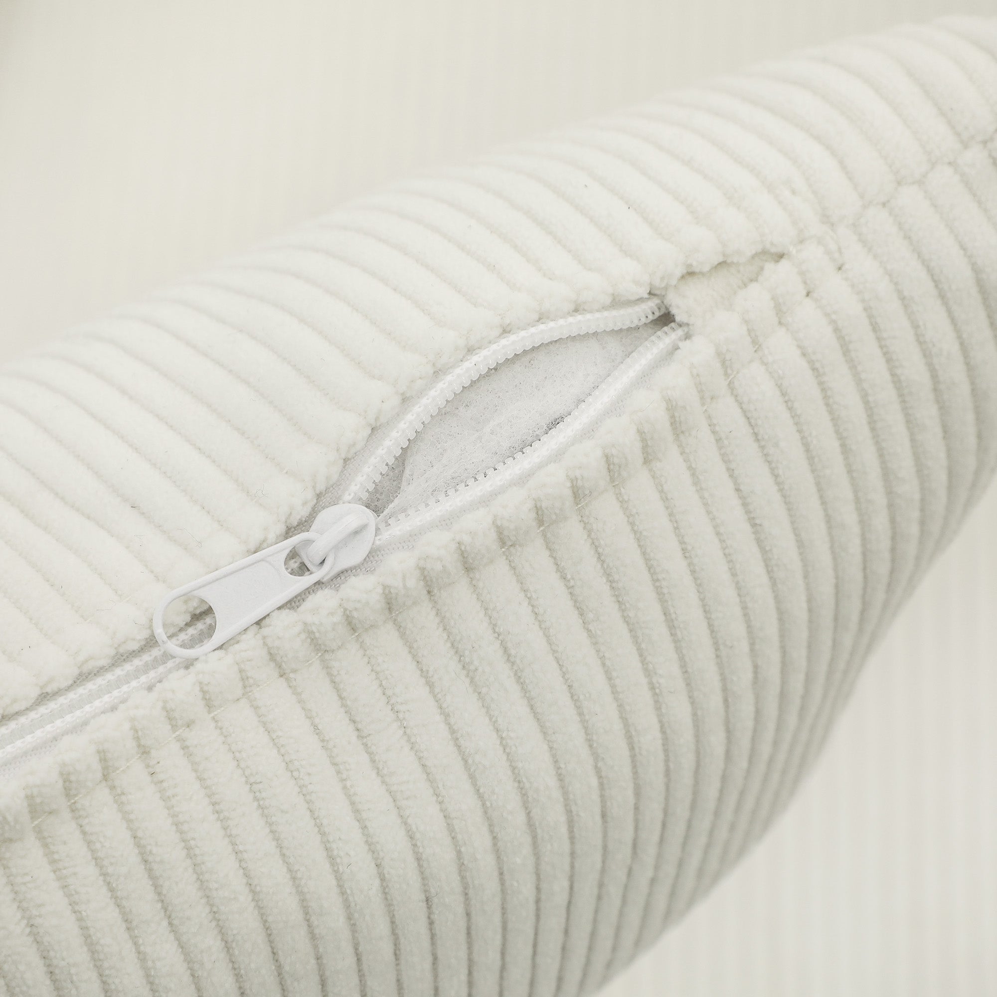 Armchair Lounge Chair Corduroy Look, Cream White