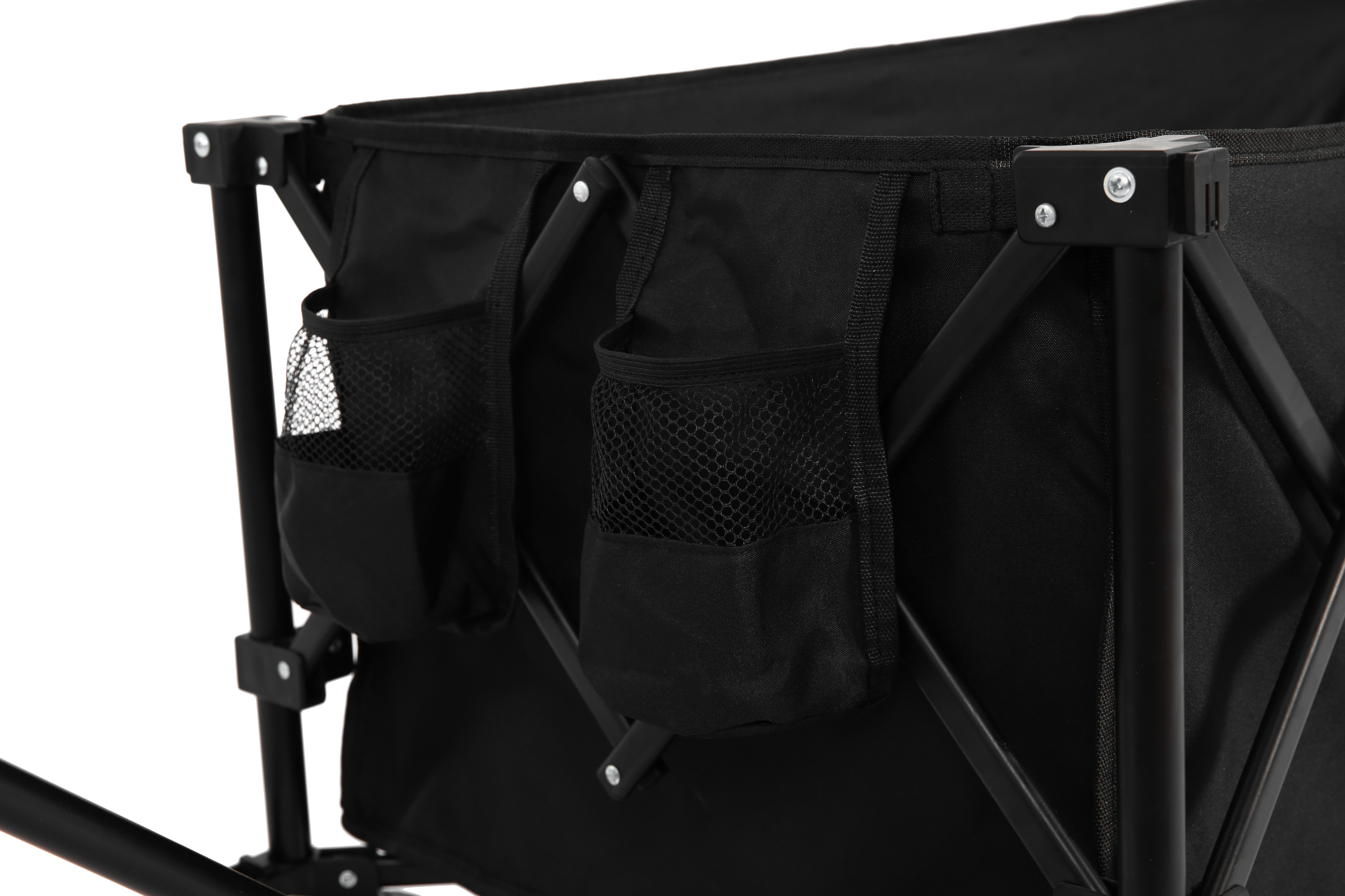 Foldable Extended Wagon, 220lbs Capacity, 300L, All-Terrain Wheels, Black