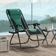 Zero Gravity Lounger Chair Folding Reclining Patio Chair with Padded Seat Cup Holder Green