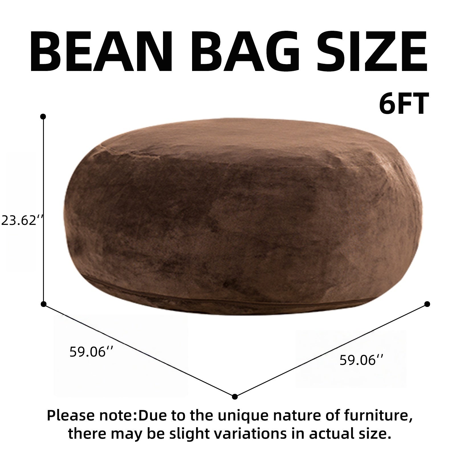 Bean Bag Chair 6FT Sofa Reading Chair for Adults