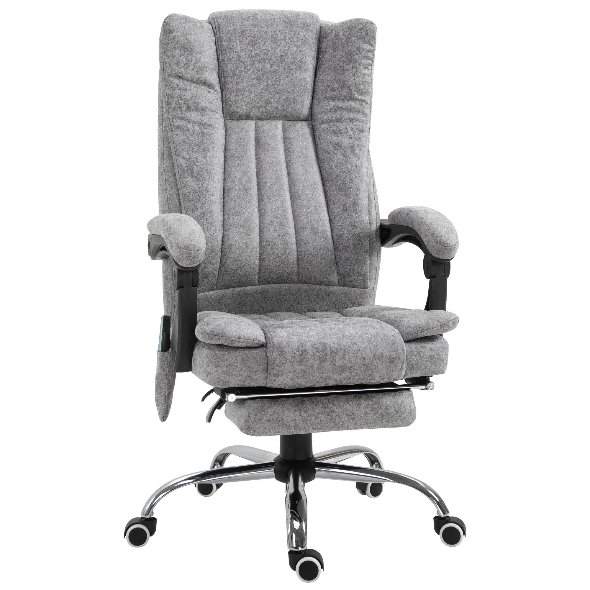 Vinsetto Massage Office Chair with Heat, Reclining, Footrest, Grey