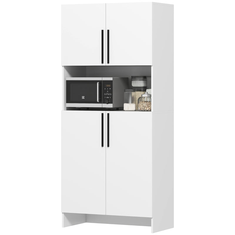 Kitchen Pantry Cabinet Shelves Microwave Shelf - White