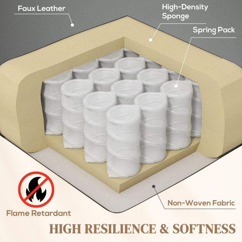 Recliner Armchair, 3D Kneading Massage Electric Reclining with Footrest, Faux Leather Grey