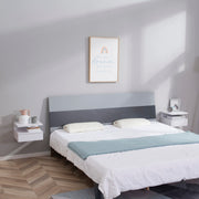 Set of Two Floating Bedside Tables with Drawer and Shelf - White