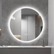 80cm Round LED Bathroom Mirror, Anti-Fog, Dimmable Light, Wall Mount