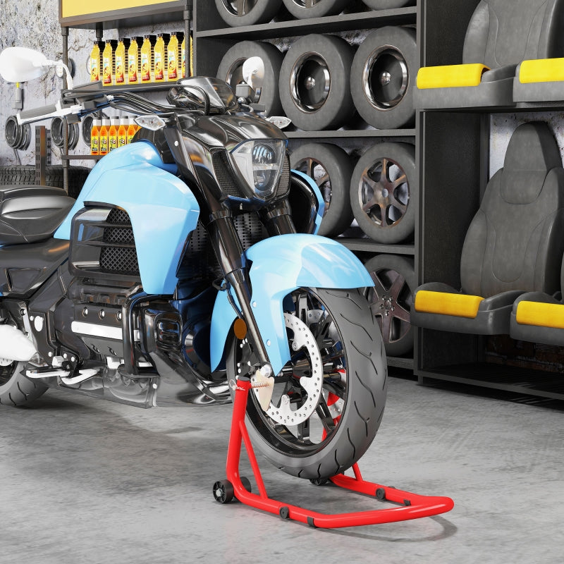 Motorcycle Stand Set, Front/Rear Assembly, 544 kg, Steel Red