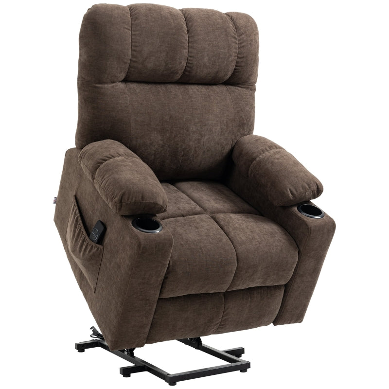 Electric Riser and Recliner Chair Power Lift with Remote Control, Dark Brown