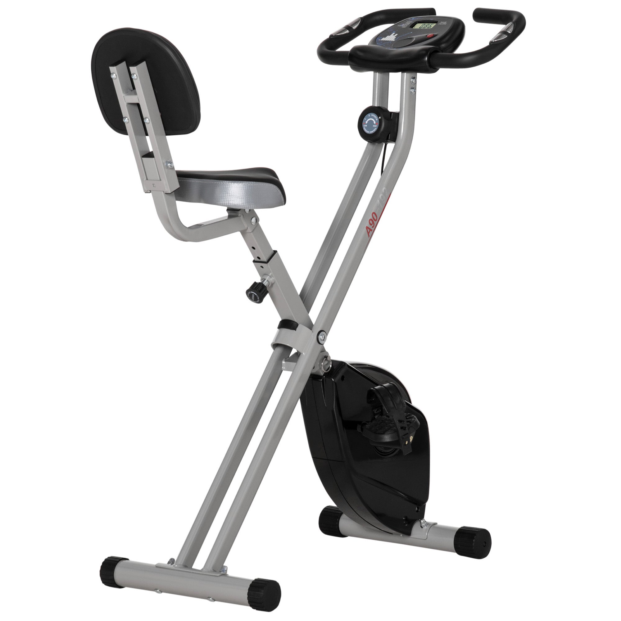 F-Bike Exercise Bike, 8-Level Magnetic Resistance, Height Adjustable, Steel, Black-Gray