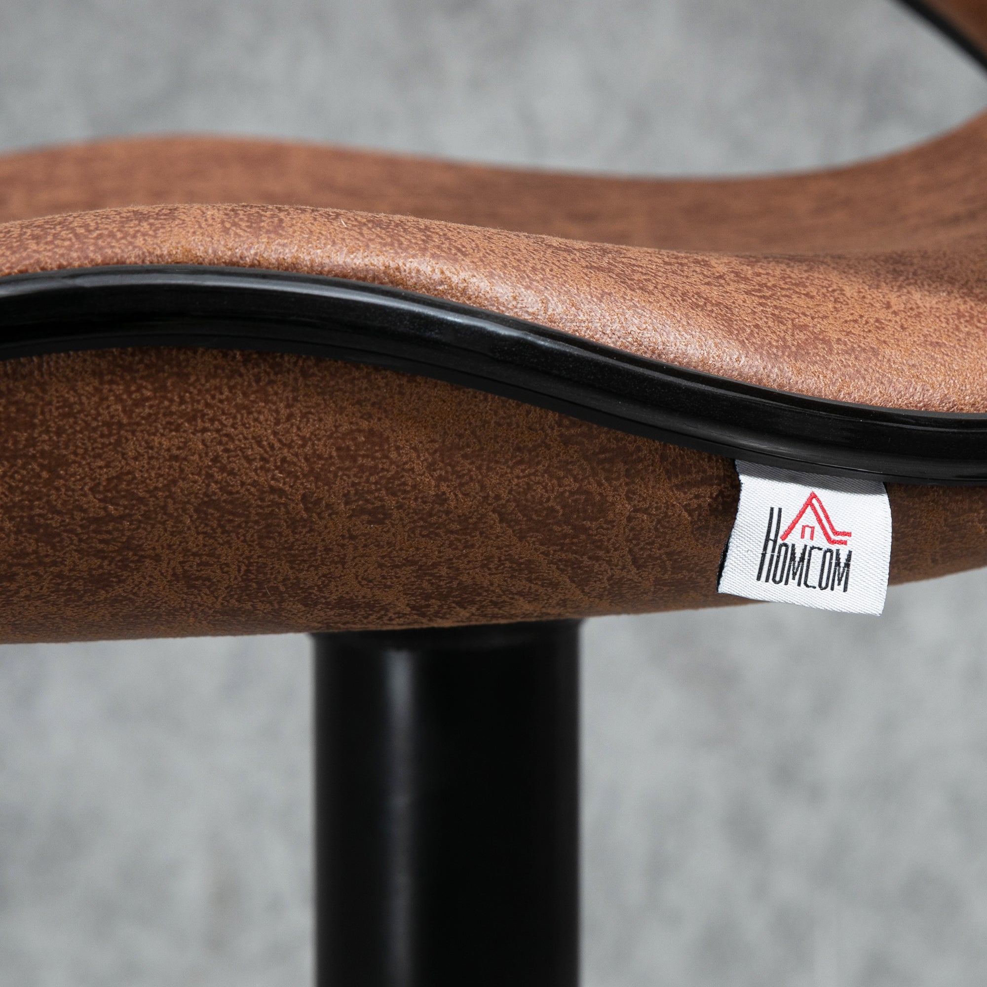 Bar Stool Set of 2, Adjustable Height Armless with Swivel Seat, Microfiber Cloth, Brown